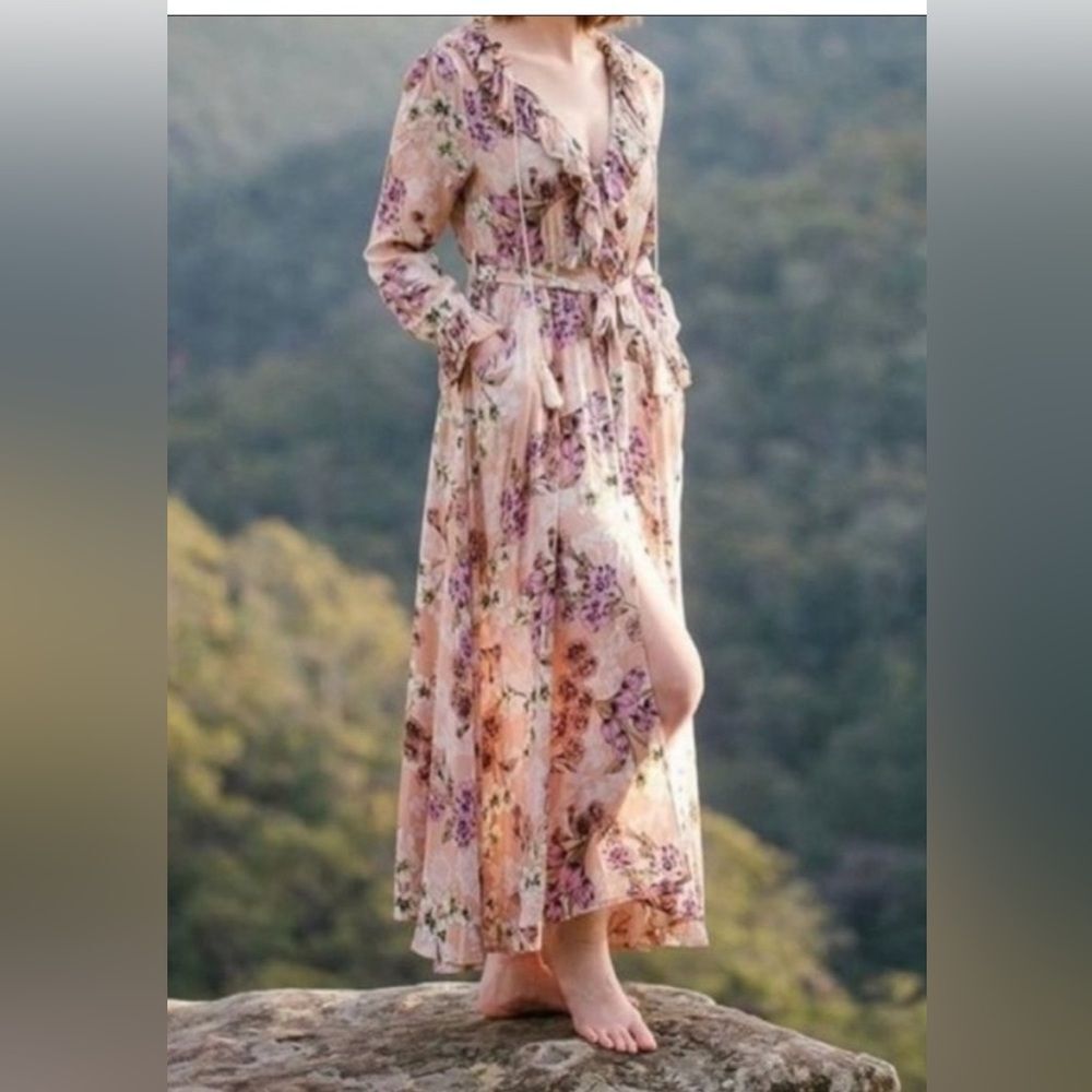 Jaase Maxi Dress Womens size M Chantal Lily Boho Floral Ruffle